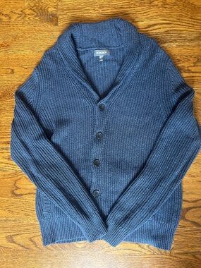 Bonobos Blue Shawl-Collar Knit Cardigan